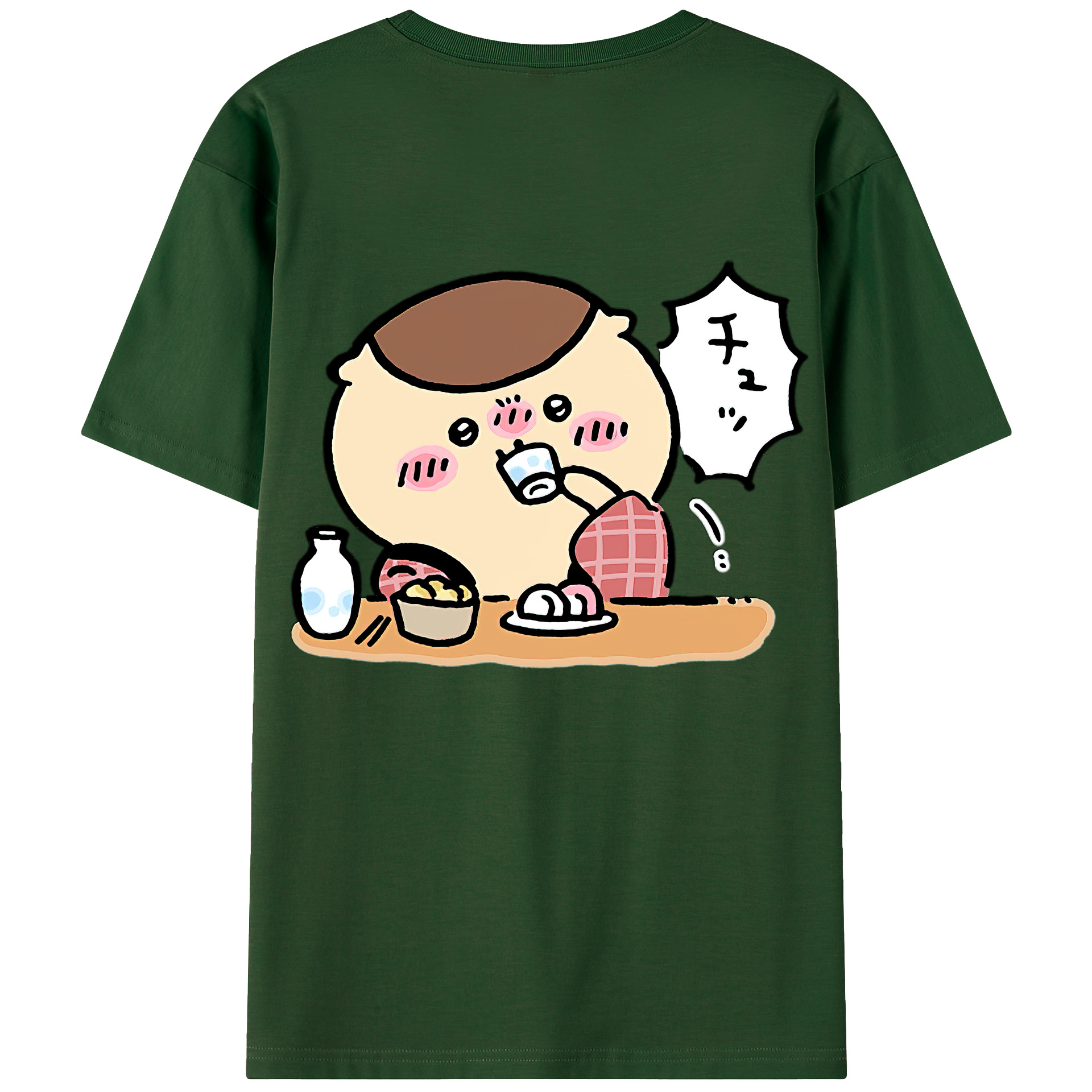 （画像用） ちいかわ くりまんじゅう Chii-kawa kuri manjū 綿100％半袖Tシャツ（背面プリント）